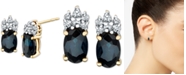 Macy's Sapphire (1-1/5 ct. t.w.) & Diamond (1/10 ct. t.w.) Stud Earrings in 14k Gold